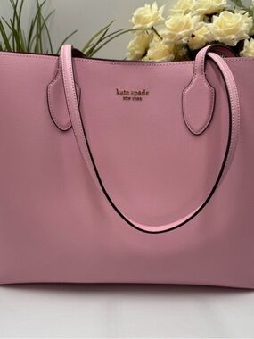 Kate Spade Bleecker large tote bag in pink bandanna saffiano leather